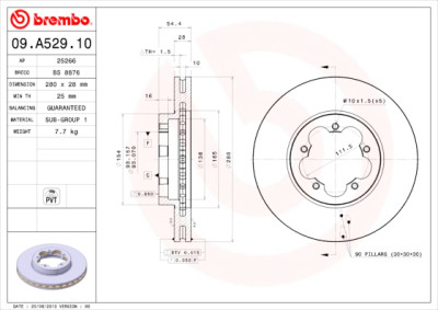 Set dischi freno BREMBO 09.A529.10