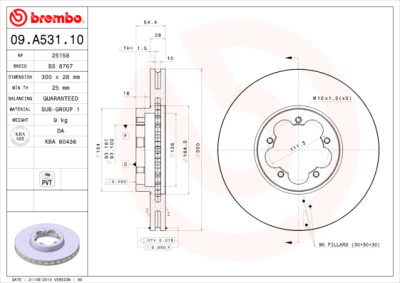 Set dischi freno BREMBO 09.A531.10