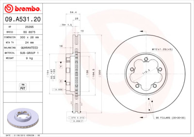 Set dischi freno BREMBO 09.A531.20
