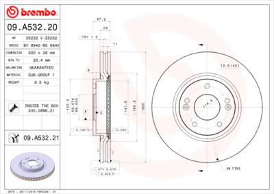 Set dischi freno BREMBO 09.A532.20