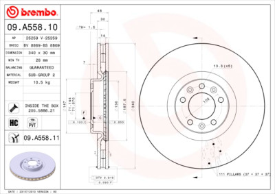 Set dischi freno BREMBO 09.A558.10