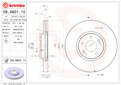 Set dischi freno BREMBO 09.A601.10