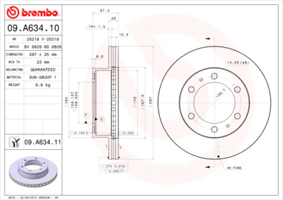Set dischi freno BREMBO 09.A634.10