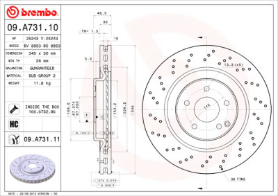 BREMBO COATED DISC LINE 09.A731.11 Set dischi freno