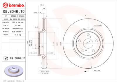 Set dischi freno BREMBO 09.B046.10