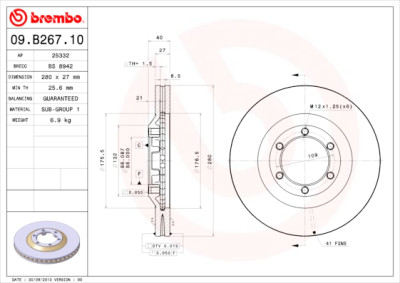 Set dischi freno BREMBO 09.B267.10