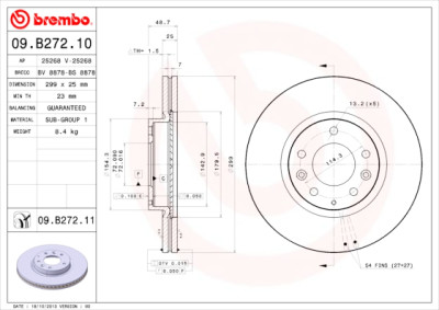 Set dischi freno BREMBO 09.B272.10
