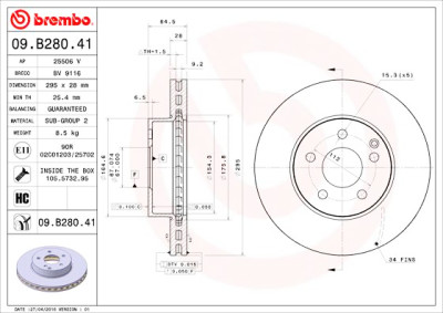 Set dischi freno BREMBO 09.B280.41