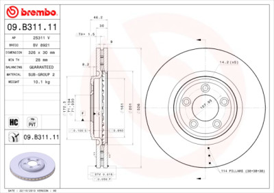 BREMBO COATED DISC LINE 09.B311.11 Set dischi freno