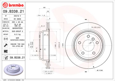 Set dischi freno BREMBO 09.B338.21