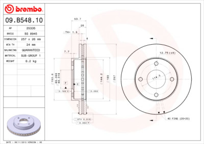 Set dischi freno BREMBO 09.B548.10