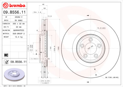 Set dischi freno BREMBO COATED DISC LINE 09.B556.11