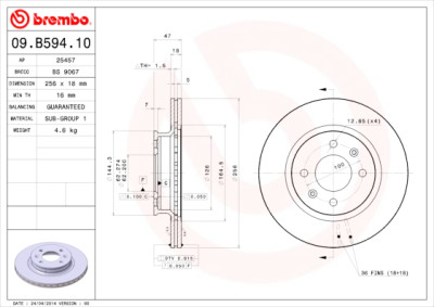 Set dischi freno BREMBO 09.B594.10