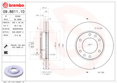 Set dischi freno BREMBO 09.B611.10