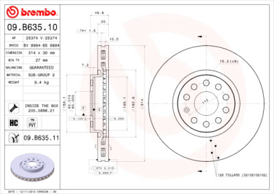 Set dischi freno BREMBO 09.B635.10