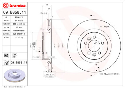 Set dischi freno BREMBO 09.B858.11