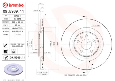 Set dischi freno BREMBO COATED DISC LINE 09.B969.11