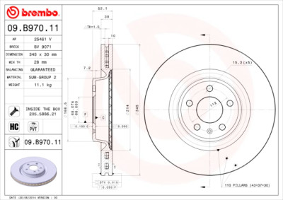 Set dischi freno BREMBO COATED DISC LINE 09.B970.11
