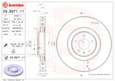 Disco freno COATED DISC LINE 09.B971.11