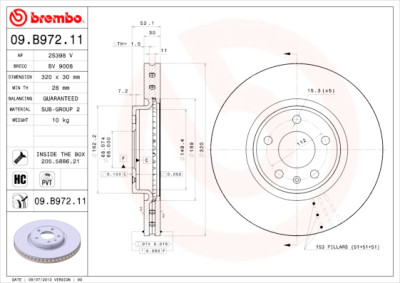 Set dischi freno BREMBO COATED DISC LINE 09.B972.11