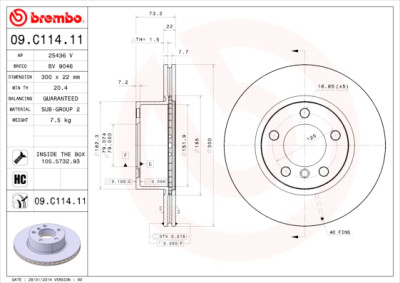 Set dischi freno BREMBO 09.C114.11