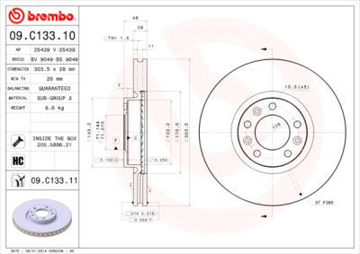 Set dischi freno BREMBO 09.C133.11