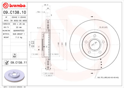 Set dischi freno BREMBO 09.C138.10
