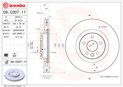 Set dischi freno BREMBO 09.C207.11