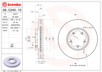 Set dischi freno BREMBO 09.C240.10