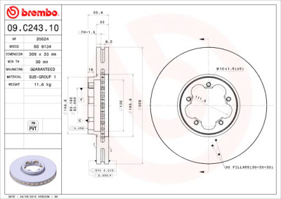 Set dischi freno BREMBO 09.C243.10