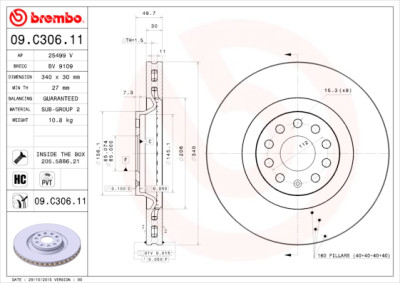 Set dischi freno BREMBO 09.C306.11