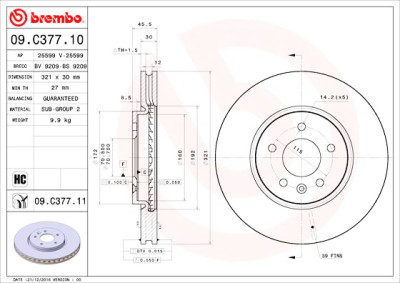Set dischi freno BREMBO 09.C377.11