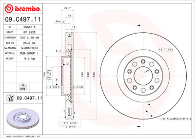 Disco freno BREMBO 09.C497.11