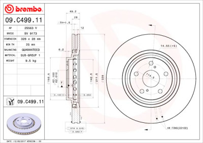 Set dischi freno BREMBO 09.C499.11