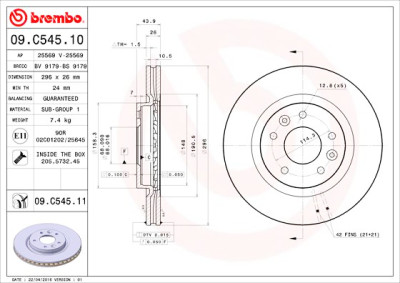 Set dischi freno BREMBO 09.C545.11