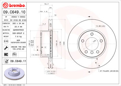 Set dischi freno BREMBO 09.C649.11
