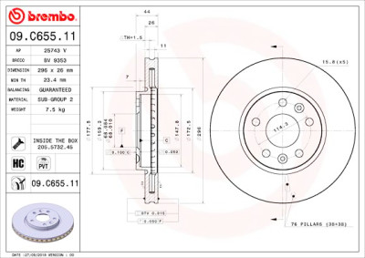 Set dischi freno BREMBO 09.C655.11