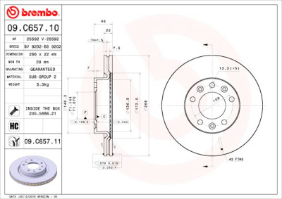 Set dischi freno BREMBO 09.C657.11