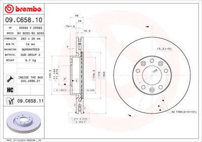 Set dischi freno BREMBO 09.C658.11