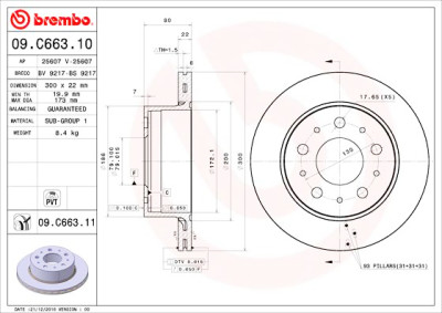 Set dischi freno BREMBO 09.C663.11