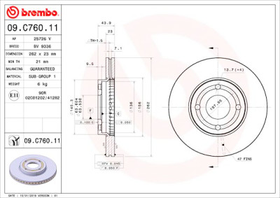 Set dischi freno BREMBO 09.C760.11