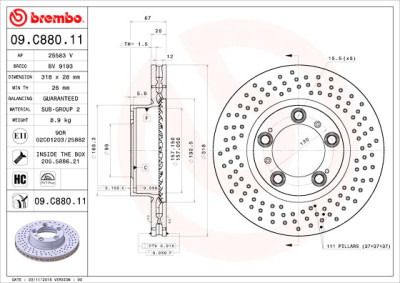 Set dischi freno BREMBO 09.C880.11
