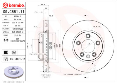 Set dischi freno BREMBO 09.C881.11