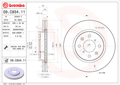 Set dischi freno BREMBO 09.C934.11