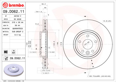 Set dischi freno BREMBO 09.D062.11