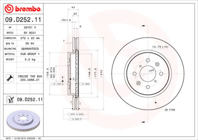Set dischi freno BREMBO 09.D252.11