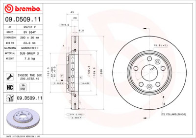 Set dischi freno BREMBO 09.D509.11