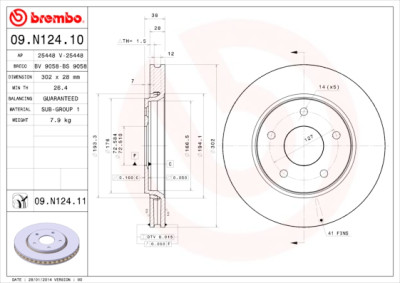 Set dischi freno BREMBO 09.N124.10