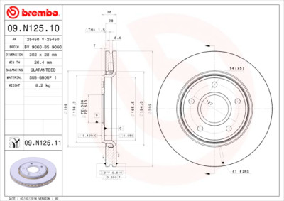 Set dischi freno BREMBO 09.N125.10