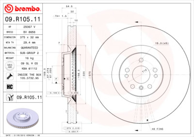 Set dischi freno BREMBO COATED DISC LINE 09.R105.11